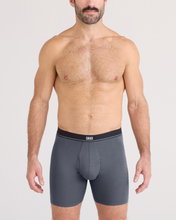 SAXX Boxershorts Essential Cotton Boxer Brief Fly schwarz/dunkelblau/grau Herren - 3 Stück